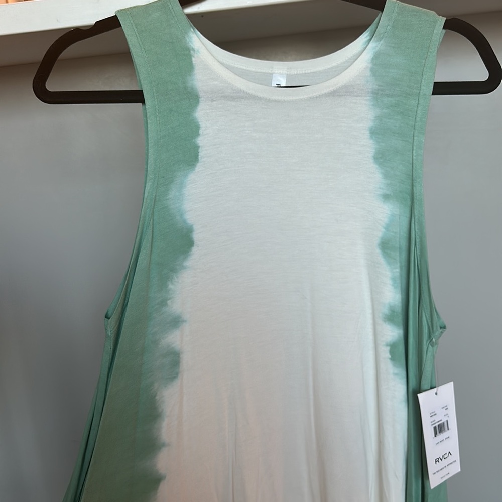 NWT RVCA Sucker Punched Sage Green Tie-Dye Swing Dress - Picture 8 of 14